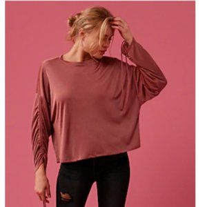 Women's Activewear Ruched Long Sleeve Top XS NWT